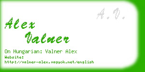 alex valner business card